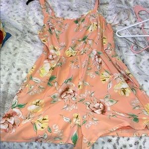 Floral peach romper